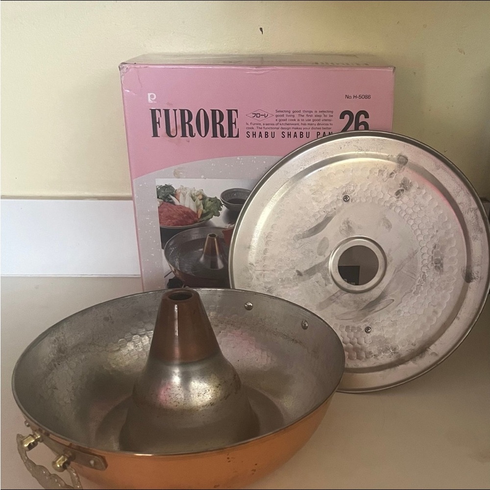 Furore Japan Shabushabu Hot Pot 26cm 2.9L Copper  Lid